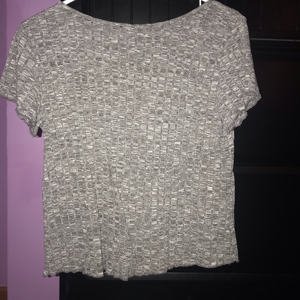 Grey Ribbed Top - Picture 2 of 2